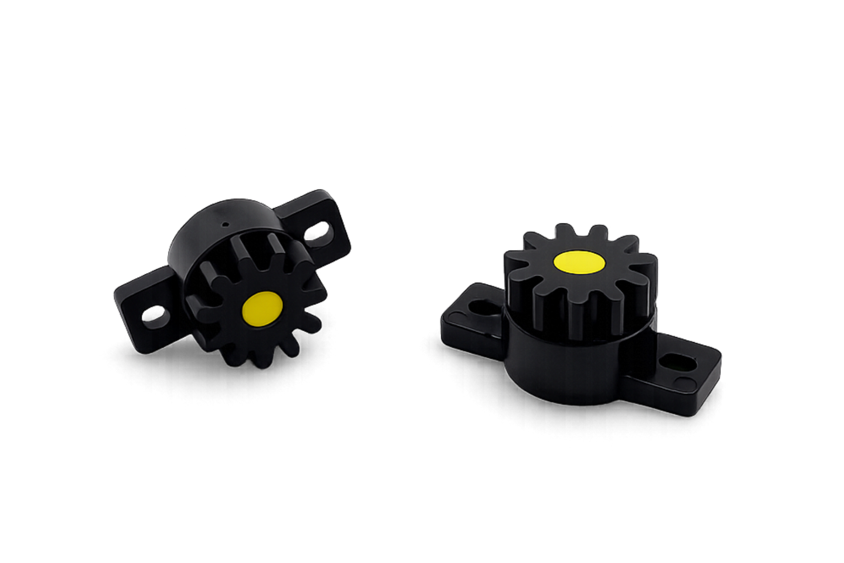 Ammortizzatore rotativo mini per saldatura su perni in plastica o montaggio tramite viti
